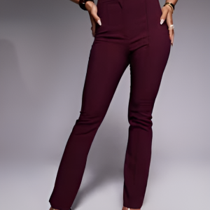 ASOS DESIGN Tailored Flare Suit Trousers - Plum