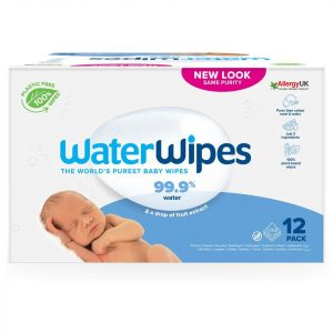 WaterWipes Sensitive+ Newborn & Baby Wipes, 720 Count (12 Packs), 99.9% Water, Unscented