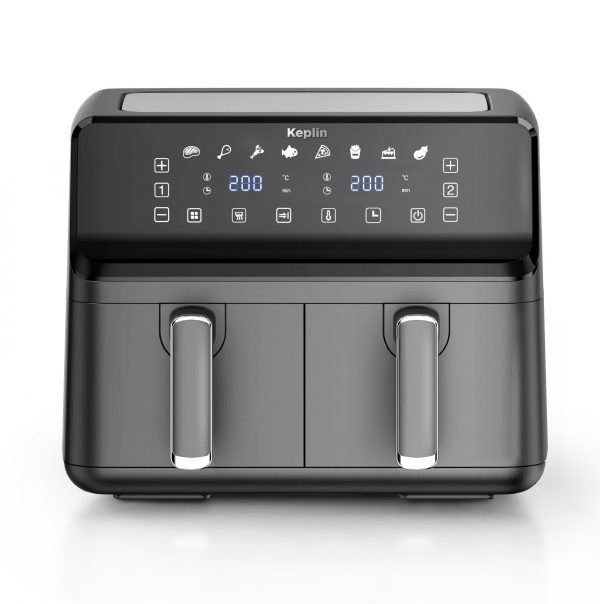 Keplin 9L Dual Zone Air Fryer - 2700W Energy-Saving Cooker with 6 Cooking Functions