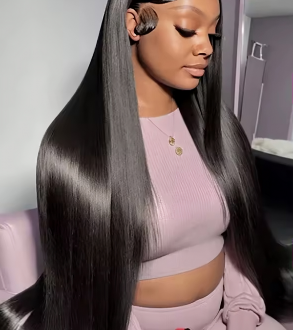 100% Brazilian Straight Human Hair Wig 200% Density - Image 2