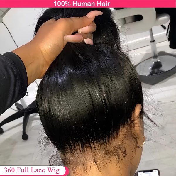 100% Brazilian Straight Human Hair, 360 Lace Wig, 200 Density - Image 2