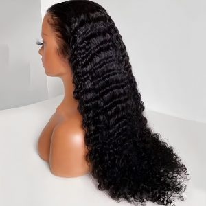 100% Brazilian Deep Water Wave Human Hair Wig, 13x6 Lace, 180 Density